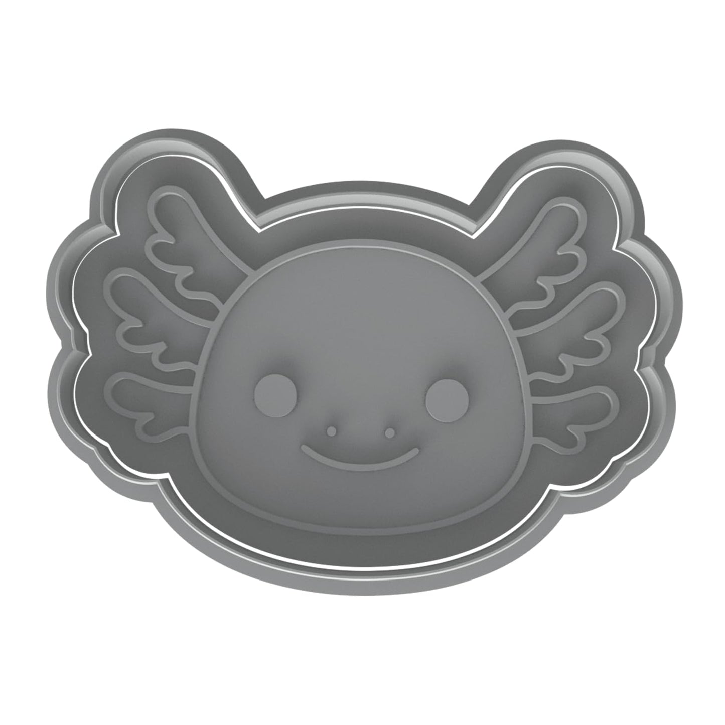 Kawaii Axolotl Head Cookie Cutter & Stamp 4x2.79" for Baking Fondant Clay Gifts