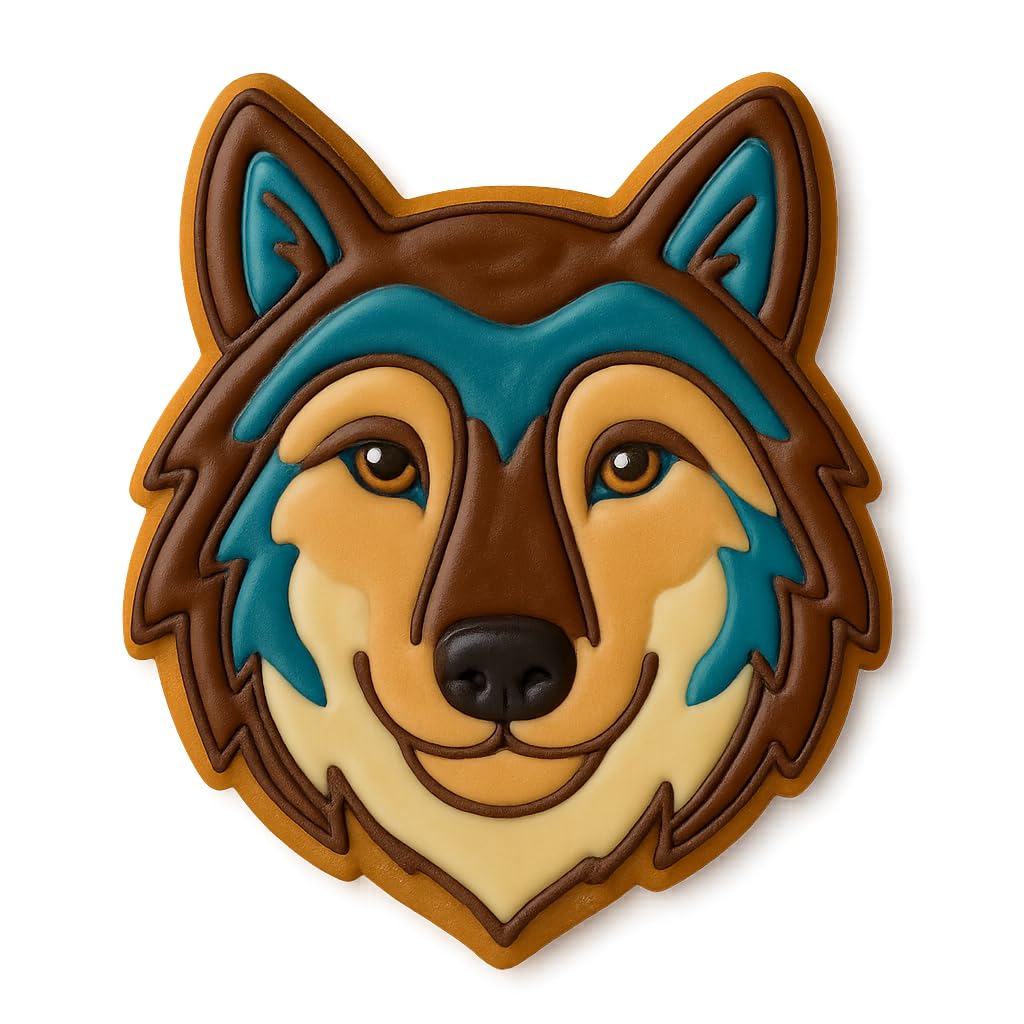 Majestic Wolf Cookie Cutter and Stamp Set - 4x3.36", Nature-Inspired Baking Mold for Animal Lovers (Random Color)