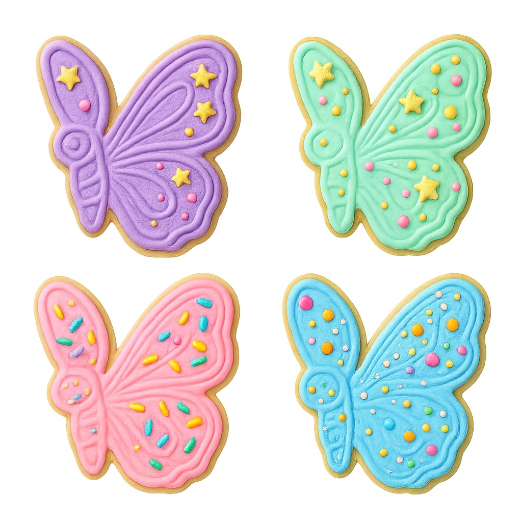 Mighty Gadget Side Butterfly Cookie Cutter & Stamp - 4x3.9" Elegant Design for Nature Lovers Baking (Random Color)