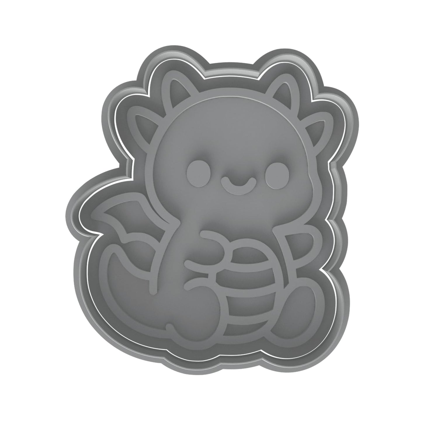 Kawaii Baby Dragon Cookie Cutter - 4x3.49" Fun Kids Baking Design