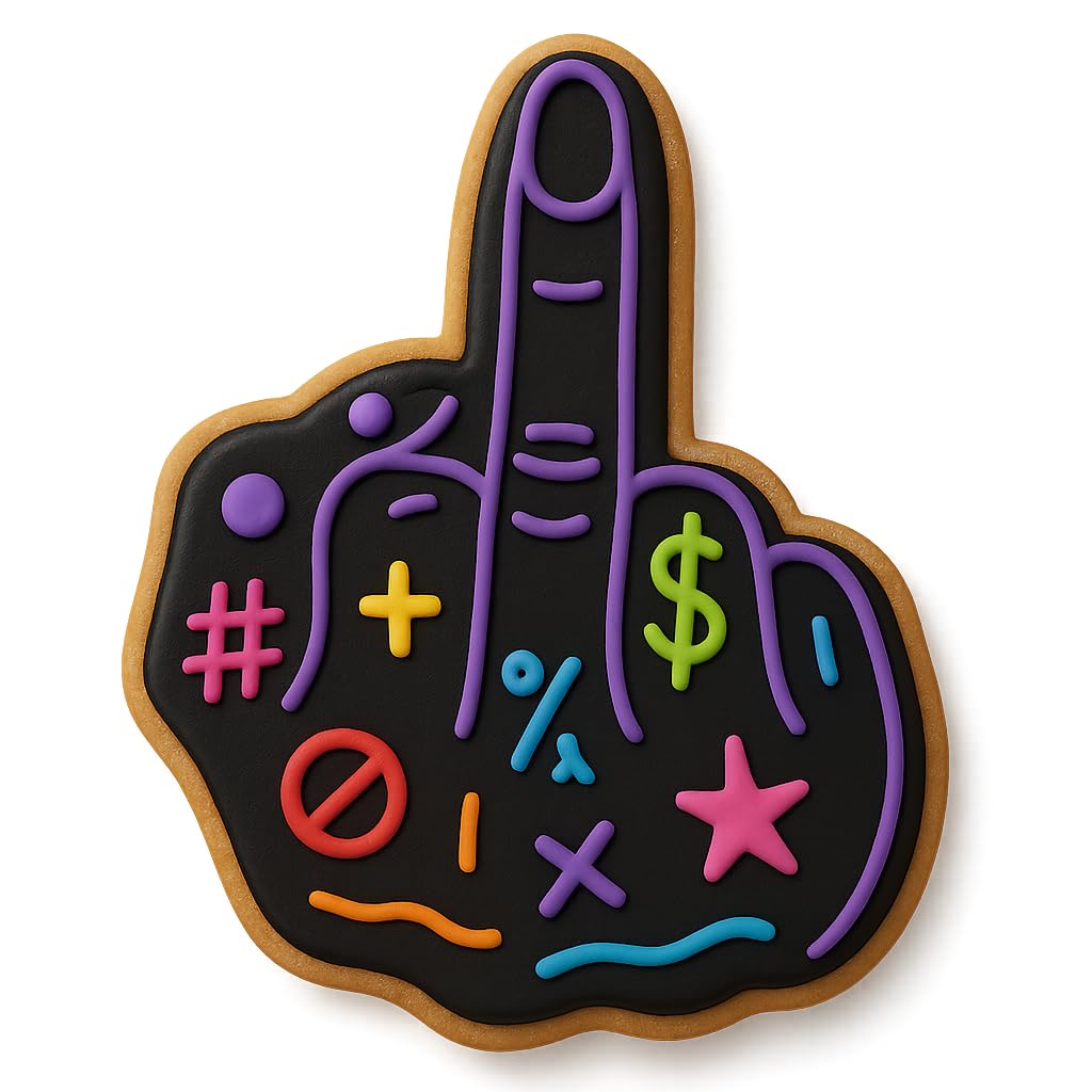 Funny Female Middle Finger Cookie Cutter - 4x2.74 Inches, Adult Novelty Gift for Bakers (Random Color)