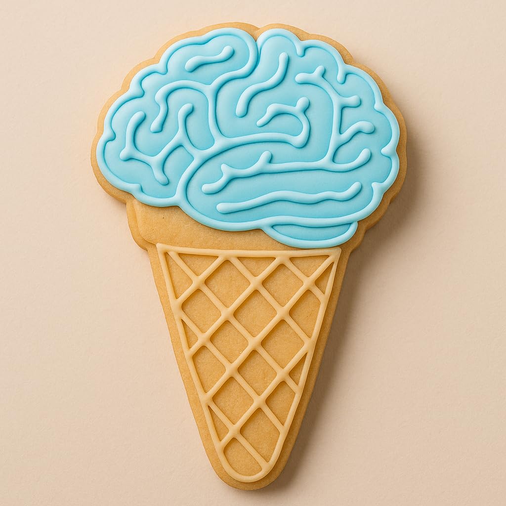 Brain Freeze Ice Cream Cookie Cutter - 4x2.27", Unique Halloween or Science-Themed Treat Mold (Random Color)