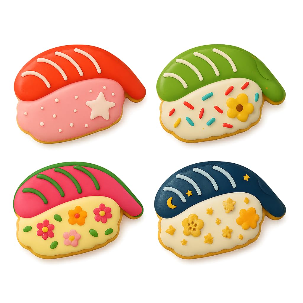 Mighty Gadget Sushi Roll Cookie Cutter & Stamp - 4x2.5" Delightful Novelty for Sushi Lovers (Random Color)