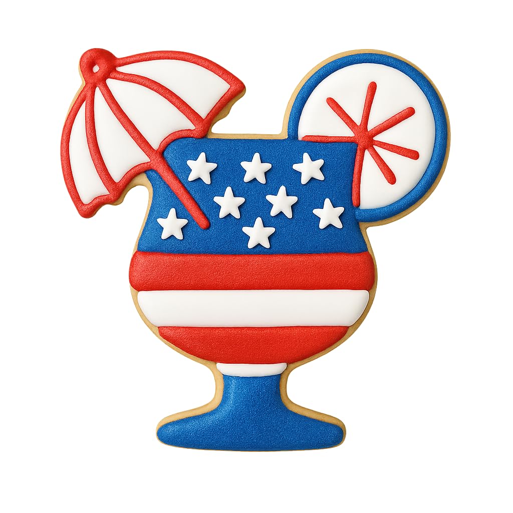 Mighty Gadget Tropical Cocktail Glass Cookie Cutter & Stamp - 4x3.78" Summer Drink Shape for Party Cookies & Fondant (Random Color)