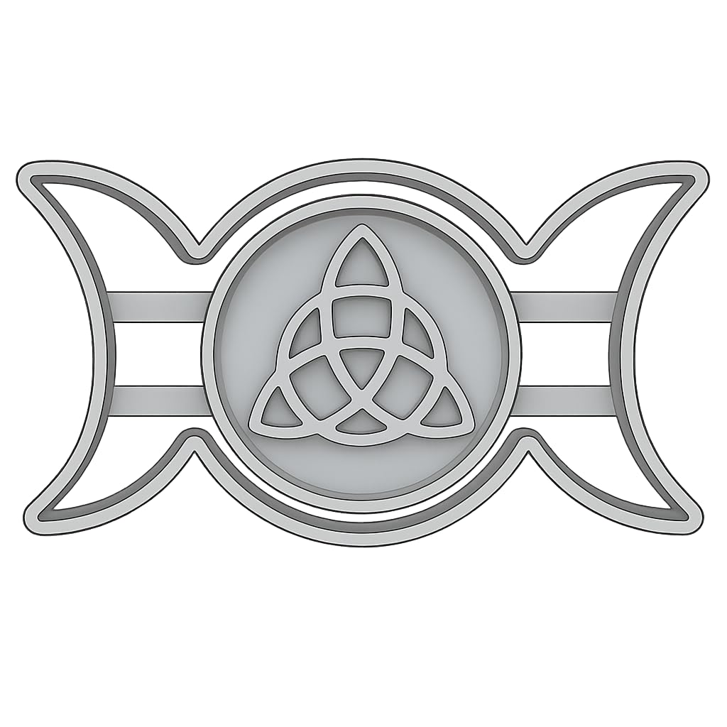 Mighty Gadget Triple Goddess Triquetra Cookie Cutter & Stamp - 4x2.2" Mystical Design for Spiritual Baking (Random Color)