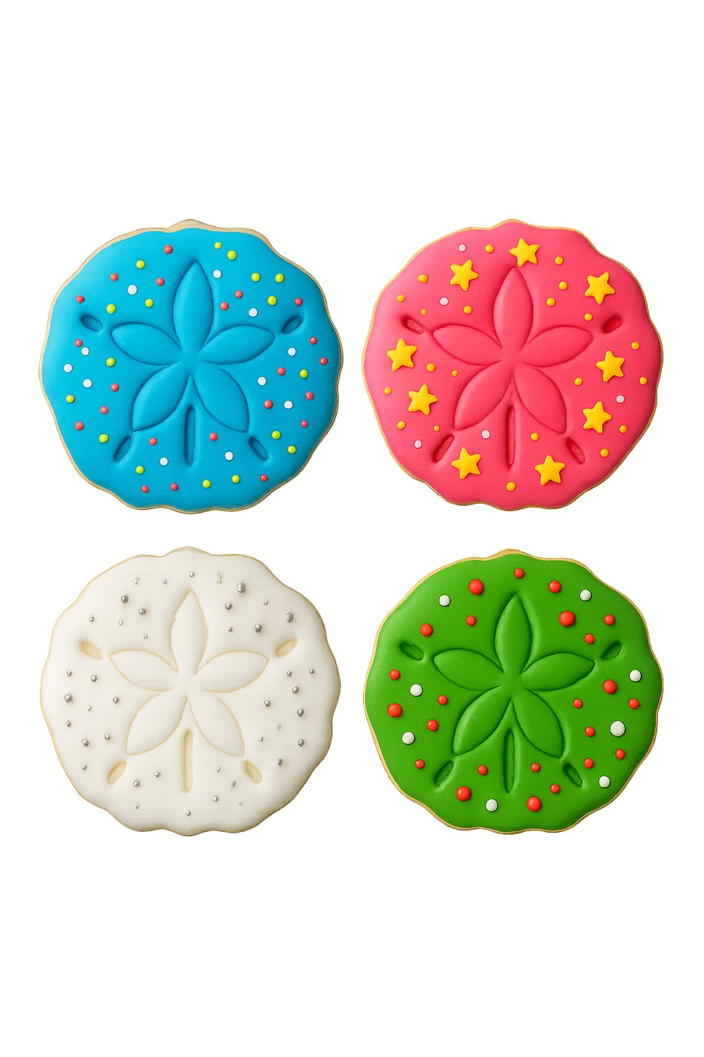 Mighty Gadget Sand Dollar Cookie Cutter & Stamp - 4x4" Beachy Design for Ocean-Themed Baking (Random Color)