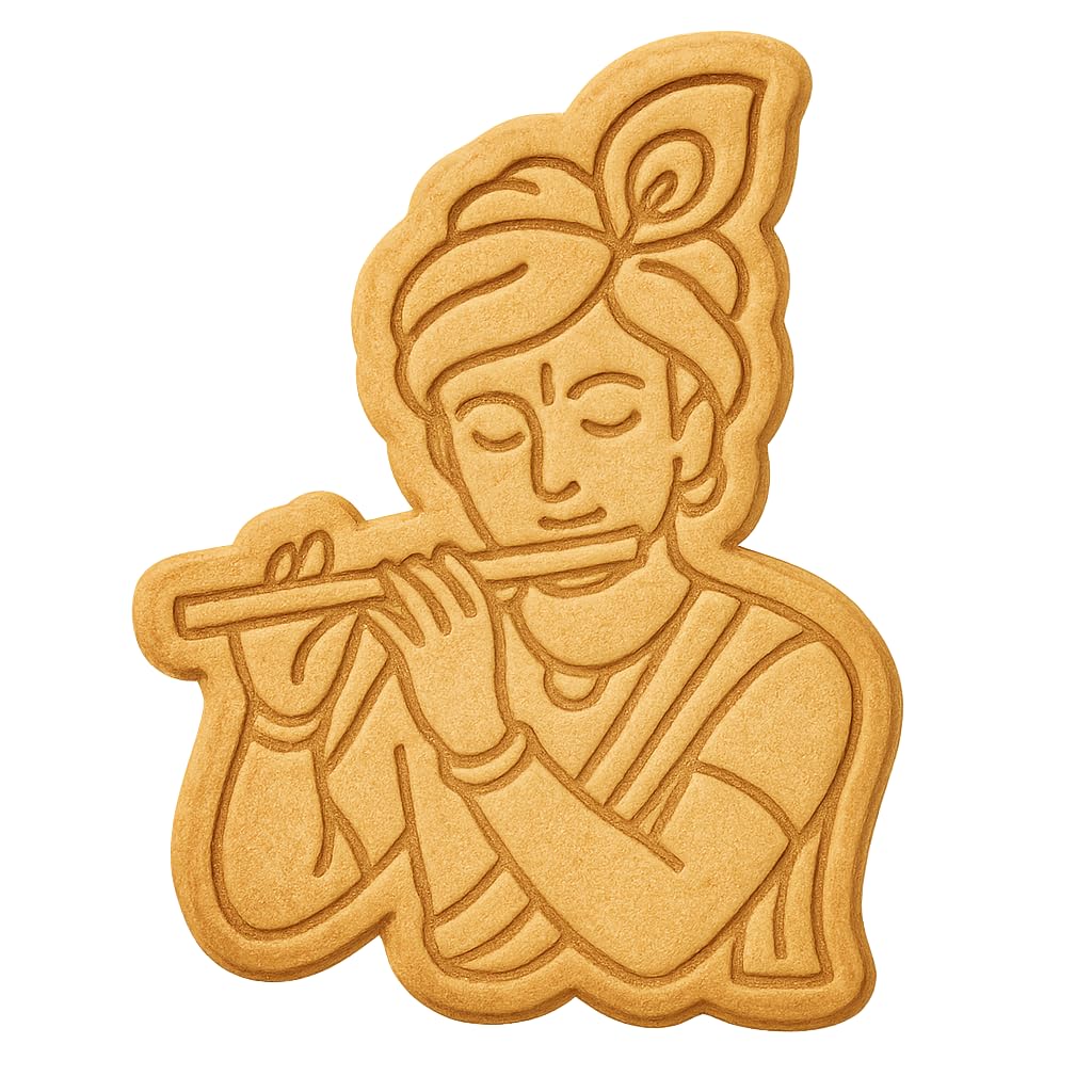 Krishna with Flute Cookie Cutter - 4x3" Artistic Baking Design