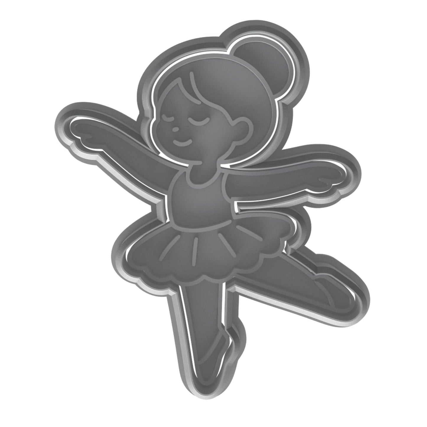 Mighty Gadget Ballet Girl Cookie Cutter & Stamp - 4x3.2" Elegant Dancer for Dance-Themed Baking (Random Color)