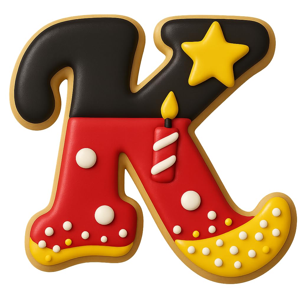 Mighty Gadget Cursive Letter K Cookie Cutter (Random Color) – 4 x 3.21 Inch Script Alphabet Shape for Monogram and Name Cookies