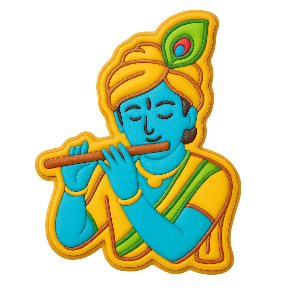 Krishna with Flute Cookie Cutter - 4x3" Artistic Baking Design