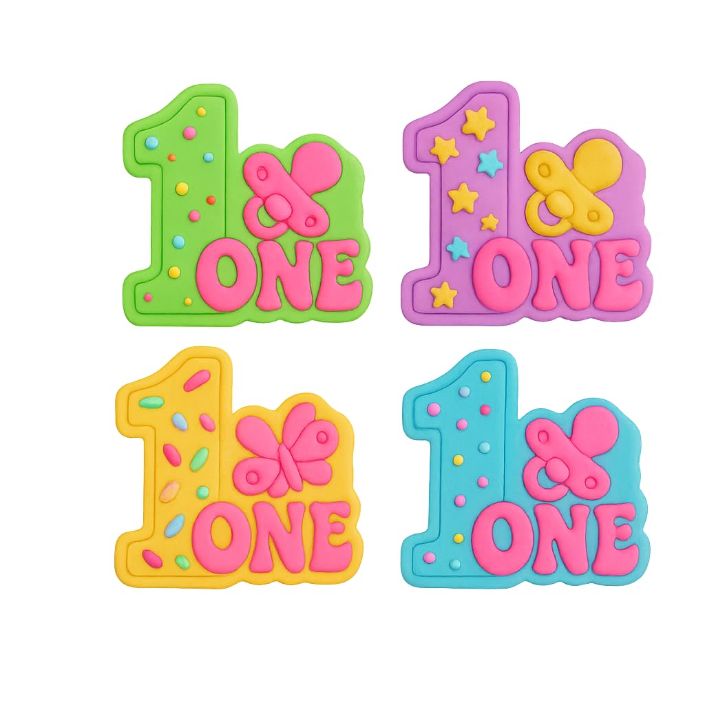 Mighty Gadget First Birthday Pacifier Cookie Cutter & Stamp - 4x3" Cute Addition for Baby Showers (Random Color)
