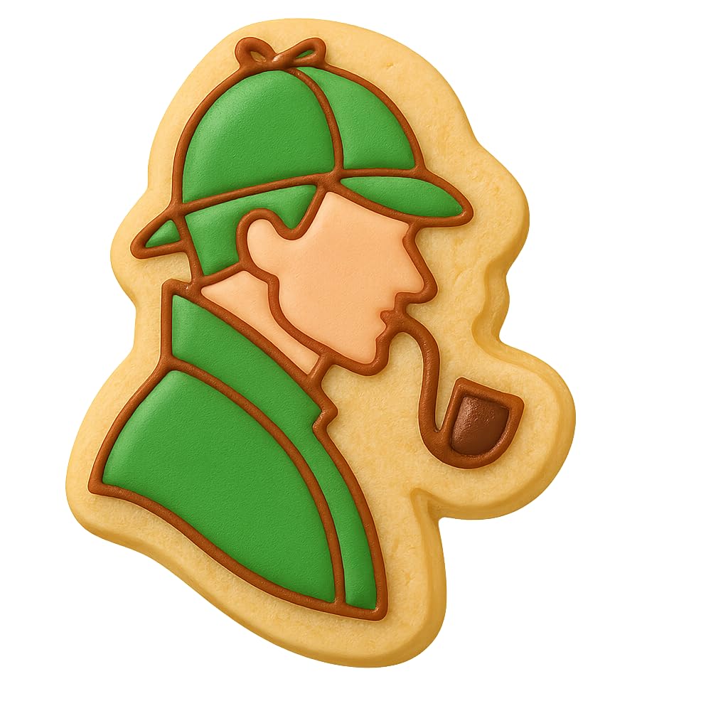 Sherlock Holmes Detective Cookie Cutter - 4x3" Creative Baking Fun
