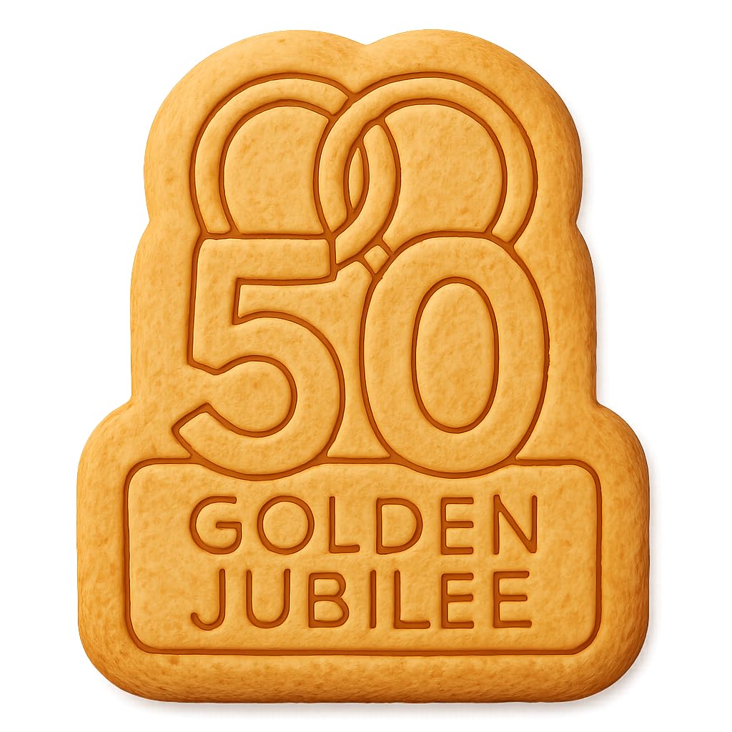 Golden Jubilee Rings 50 Cookie Cutter - 4x3.1" Celebration Design