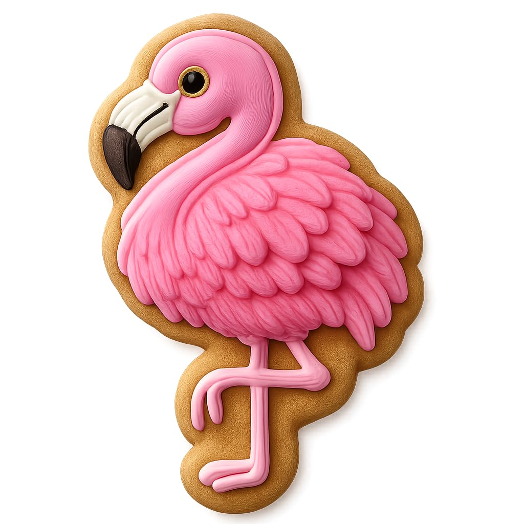 Fluffy Flamingo Cookie Cutter - 2.6x4" Fun Baking Set Premium Quality