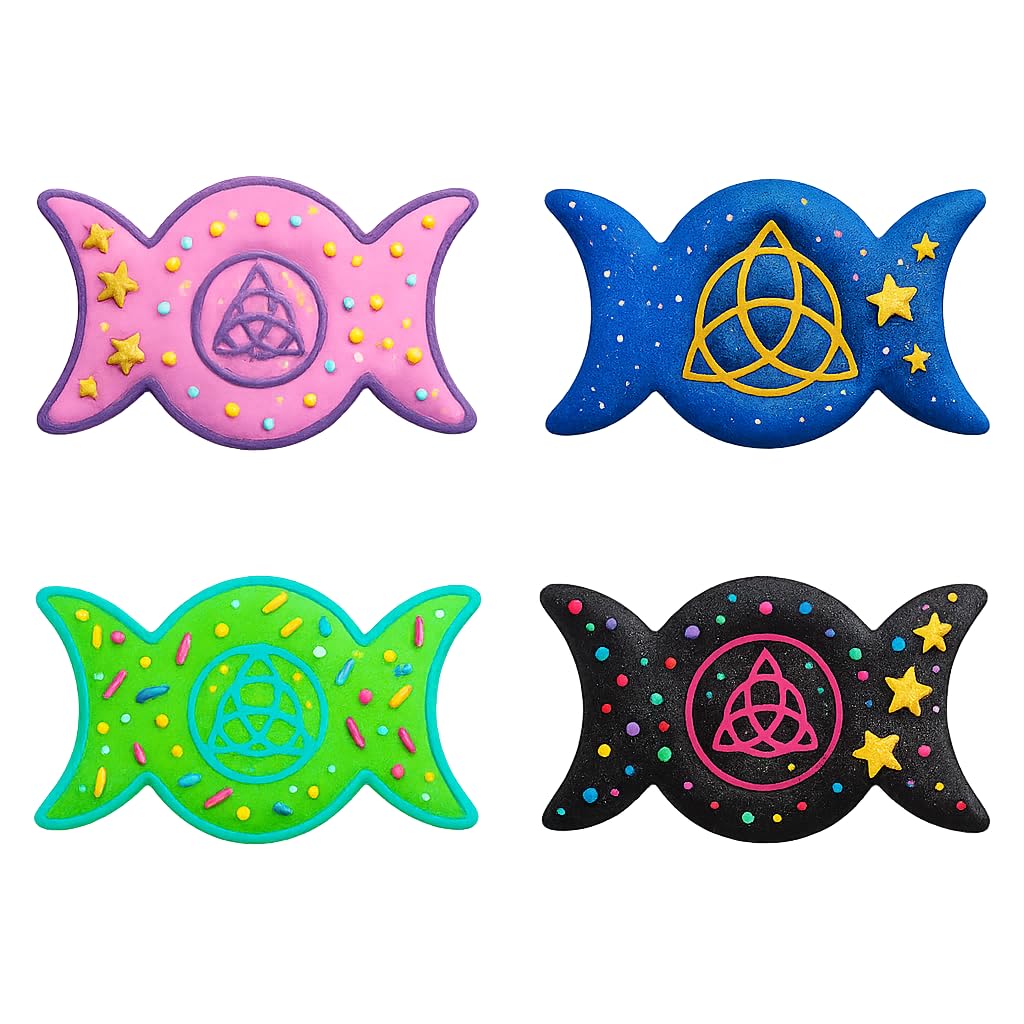 Mighty Gadget Triple Goddess Triquetra Cookie Cutter & Stamp - 4x2.2" Mystical Design for Spiritual Baking (Random Color)