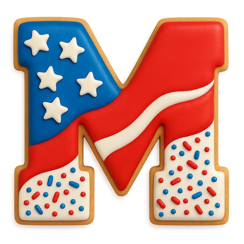Mighty Gadget Varsity Letter M Cookie Cutter 3 Inch (Random Color)