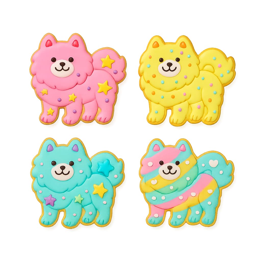 Smiling Samoyed Dog Cookie Cutter & Stamp 4x3.9" for Baking Fondant Clay Gifts