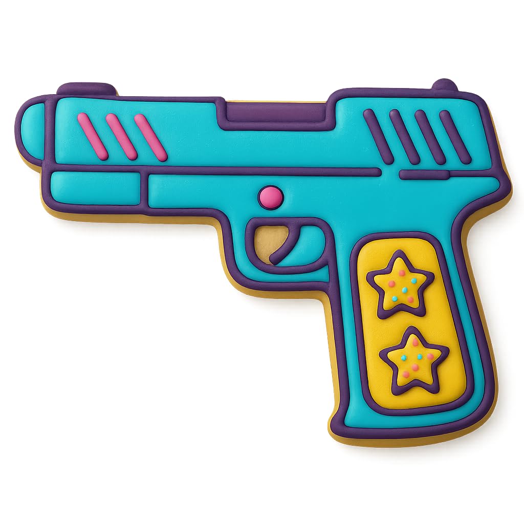 Hand Gun Cookie Cutter Mold (4.75x3") - Perfect for Gun-Themed Baking or Crafts