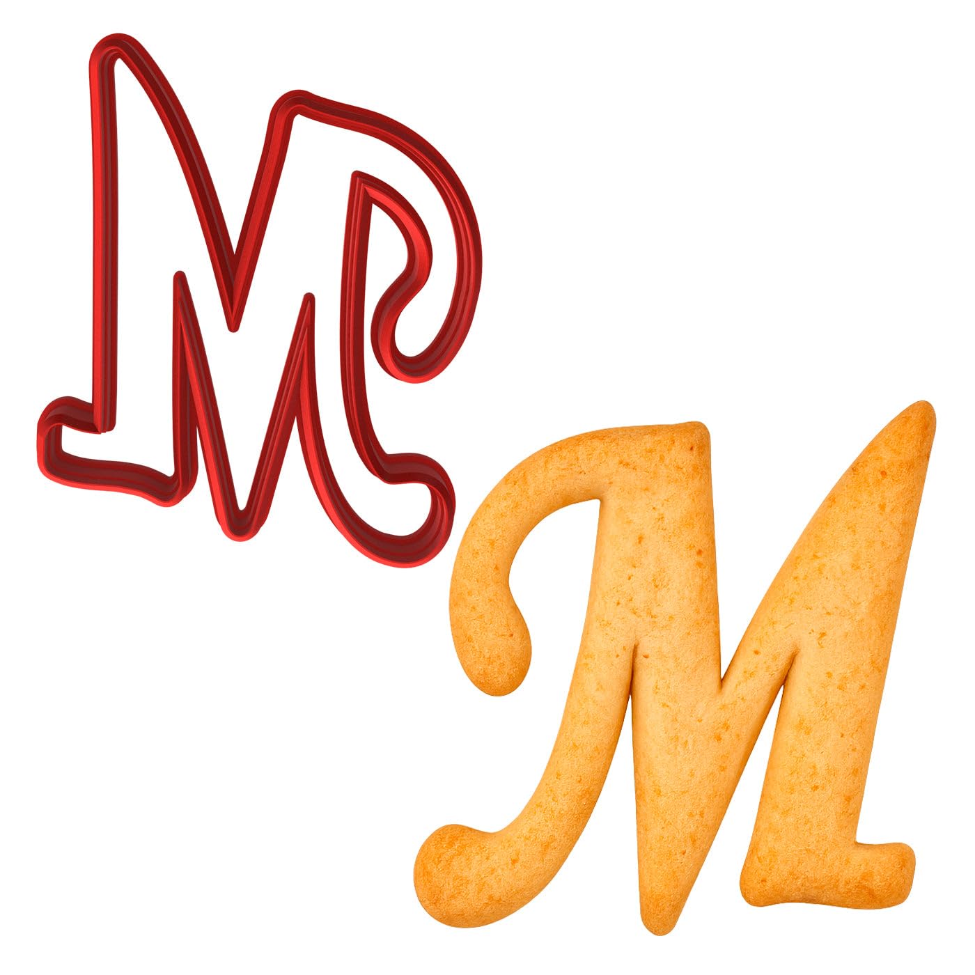 Fancy Cursive Letter Cookie Cutter - 4" Tall Alphabet Baking Mold (Random Color)