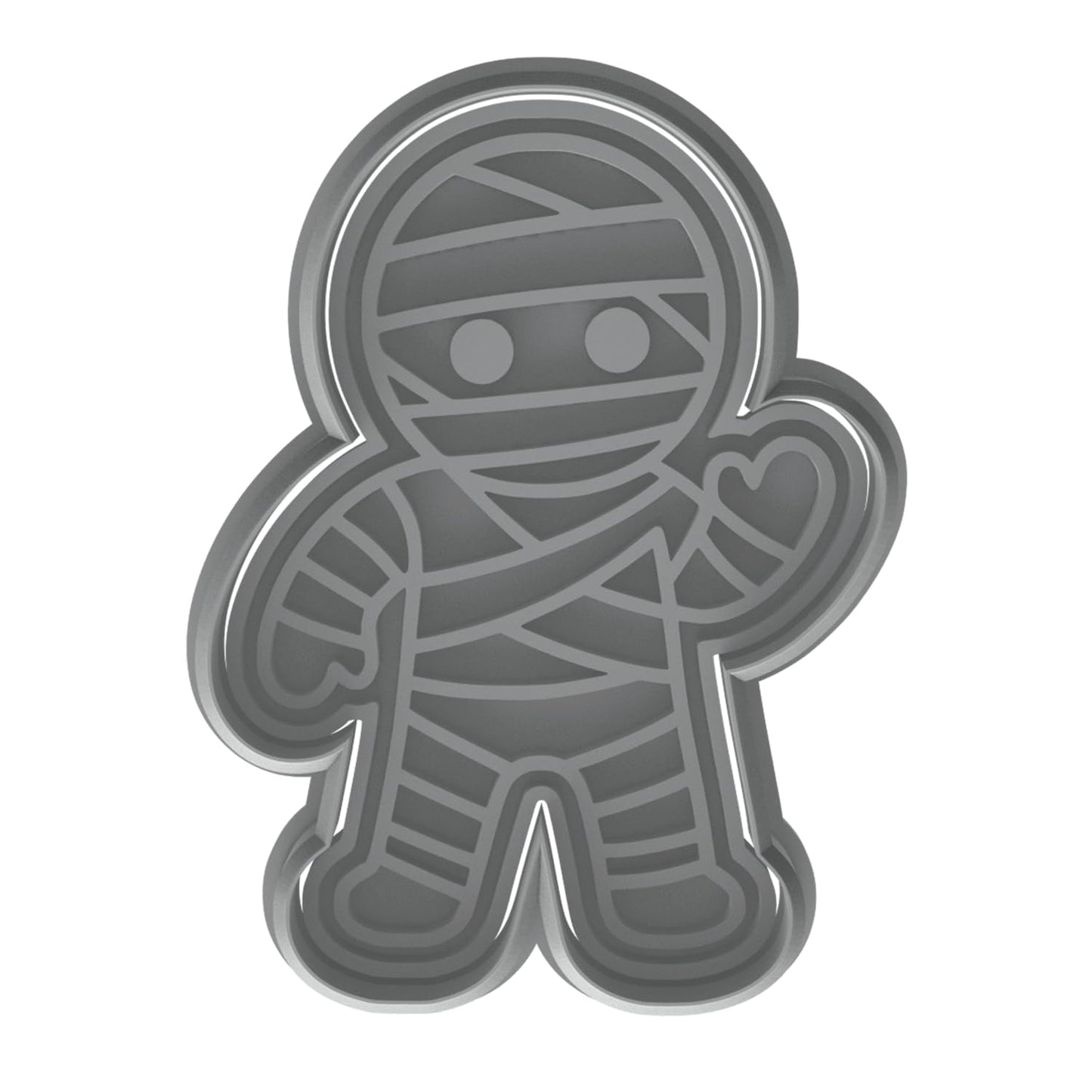 Mighty Gadget Mummy Man Cookie Cutter & Stamp - 4x2.8" Spooky Fun for Halloween Baking (Random Color)