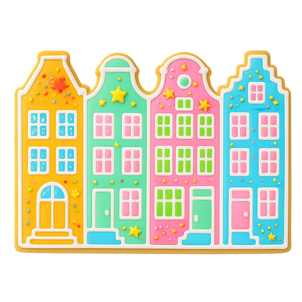 Architectural Amsterdam Houses Cookie Cutter - 4x3.14" Creative Kitchen Design