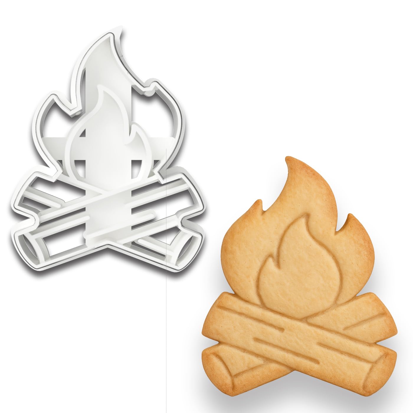 Campfire Cookie Cutter (4.25"x3.38") - Ideal for Outdoor and Adventure-Themed Baking (Random Color)