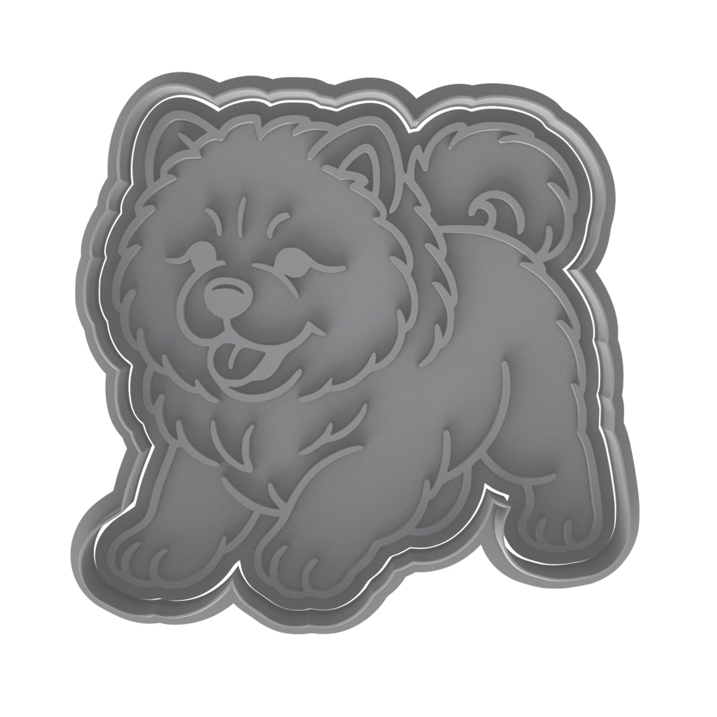 Chow Chow Puppy Cookie Cutter & Stamp 4x3.9" for Baking & Fondant Clay Embosser
