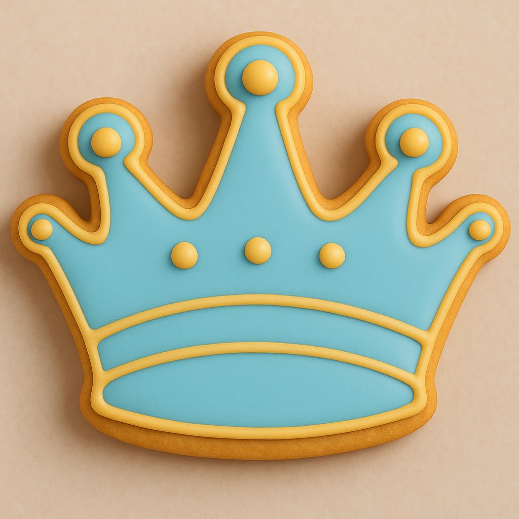Crown Cookie Cutter (4x2.8") - Perfect for Royal-Themed Desserts, Fondant, and Crafts