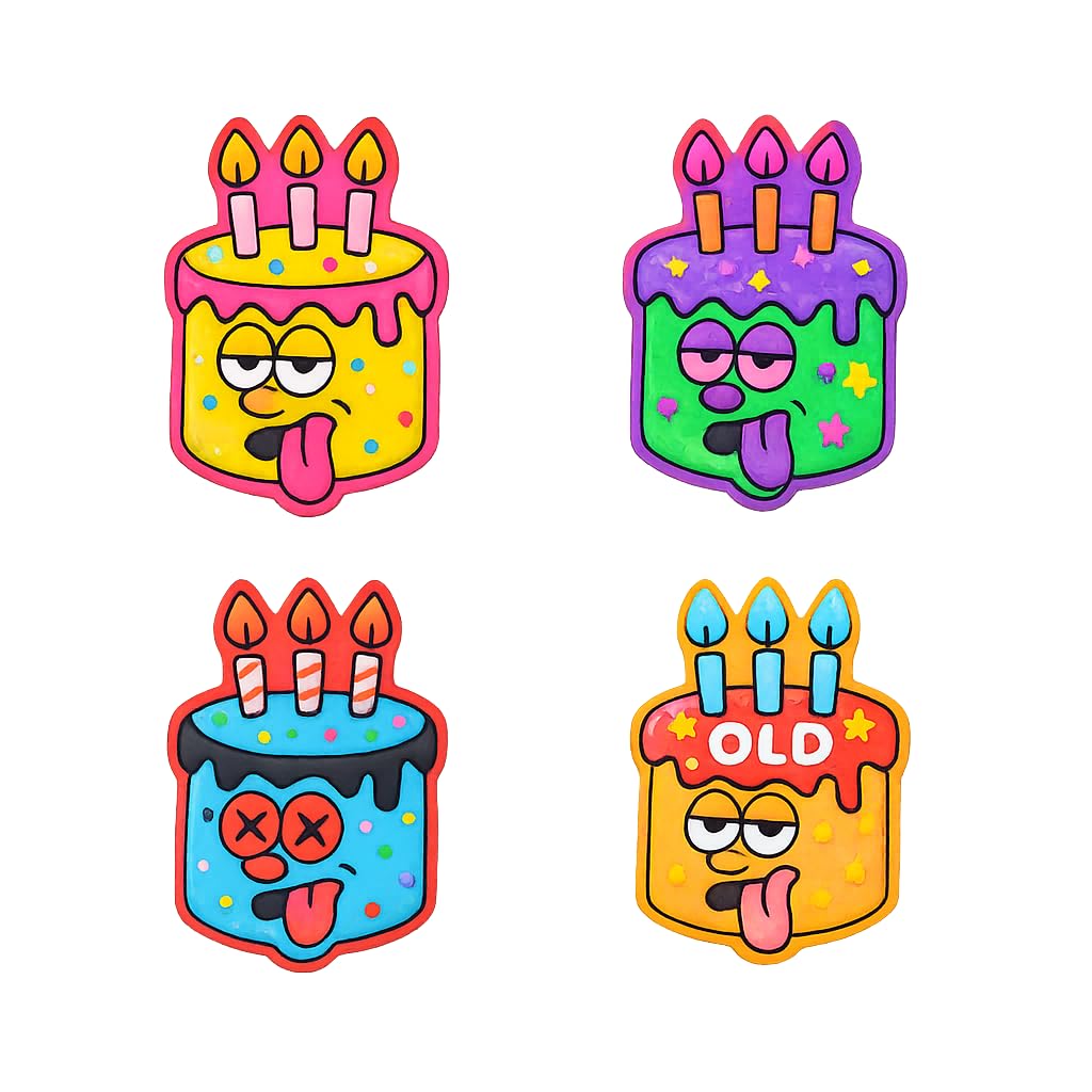 Funny Birthday Cake Cookie Cutter & Stamp 4x2.7" for Baking & Fondant Clay