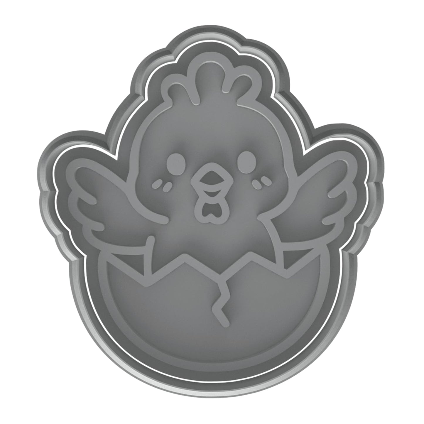 Hatching Chick Cookie Cutter & Stamp 4x3.5" for Baking & Fondant Clay Embosser