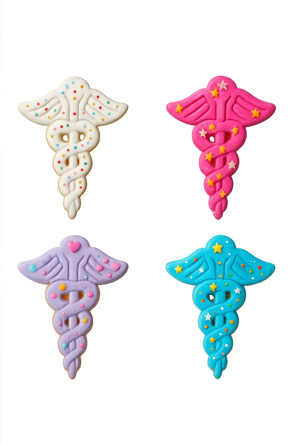 Mighty Gadget Medical Caduceus Cookie Cutter & Stamp - 4x2.5" Iconic Design for Med School Events (Random Color)