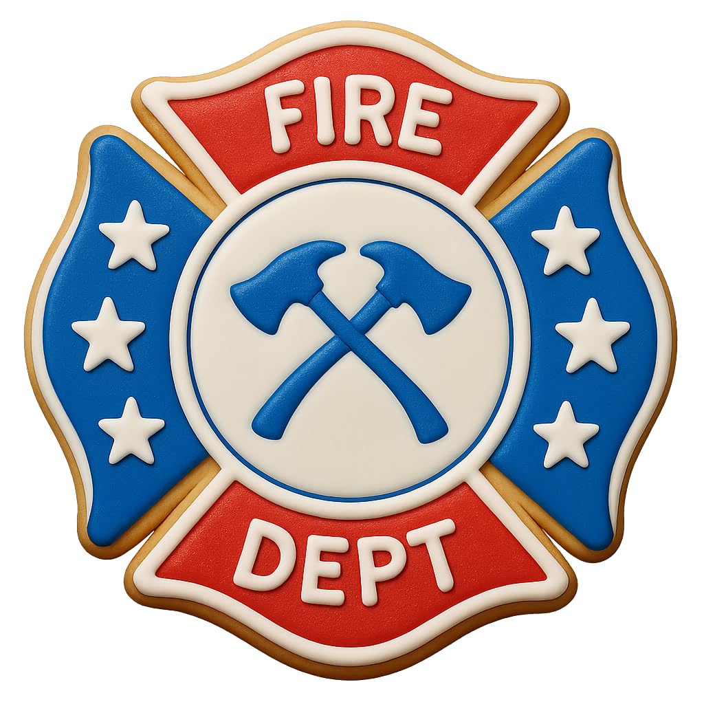 Maltese Cross Fire Dept. Cookie Cutter & Stamp - 4x4", Firefighter-Themed Baking Tool