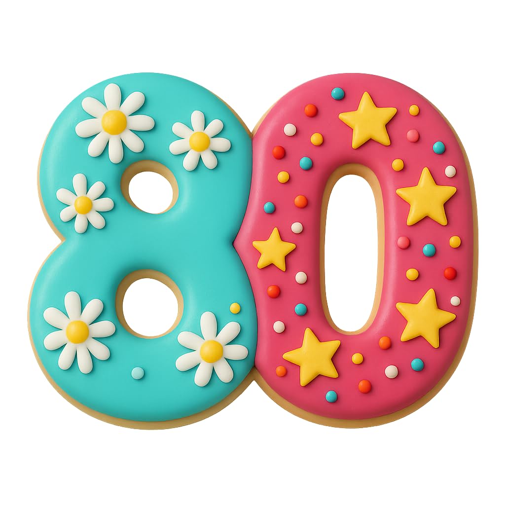 Mighty Gadget Number 80 Cookie Cutter - 3.5x5 Inches, Perfect for 80th Birthdays & Anniversaries (Random Color)