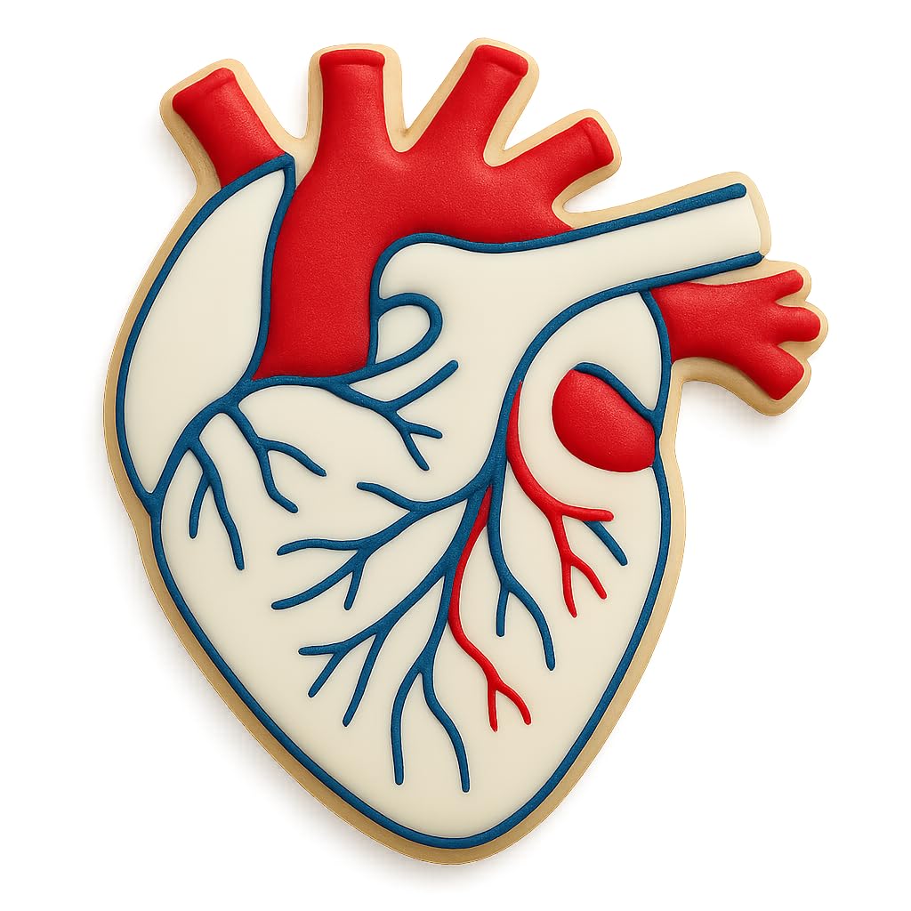 Mighty Gadget Anatomical Human Heart Cookie Cutter & Stamp - 4x3.48", Realistic Medical Design for Science Lovers (Random Color)
