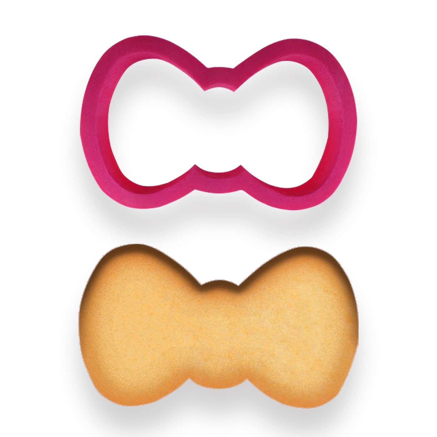 Pink Hair Bow Cookie Cutter (4x2.5") - Cute Bow Shape for Baking, Fondant, and Crafts