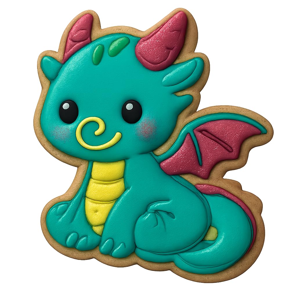 Dragon Hatchling Cookie Cutter 4x3.1" Party Baking Fun Design