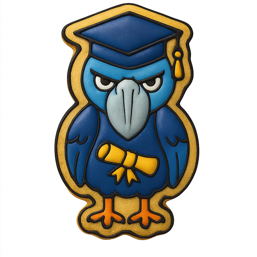 Graduation Shoebill Bird Cookie Cutter - 4x2.4" Fun Baking Design
