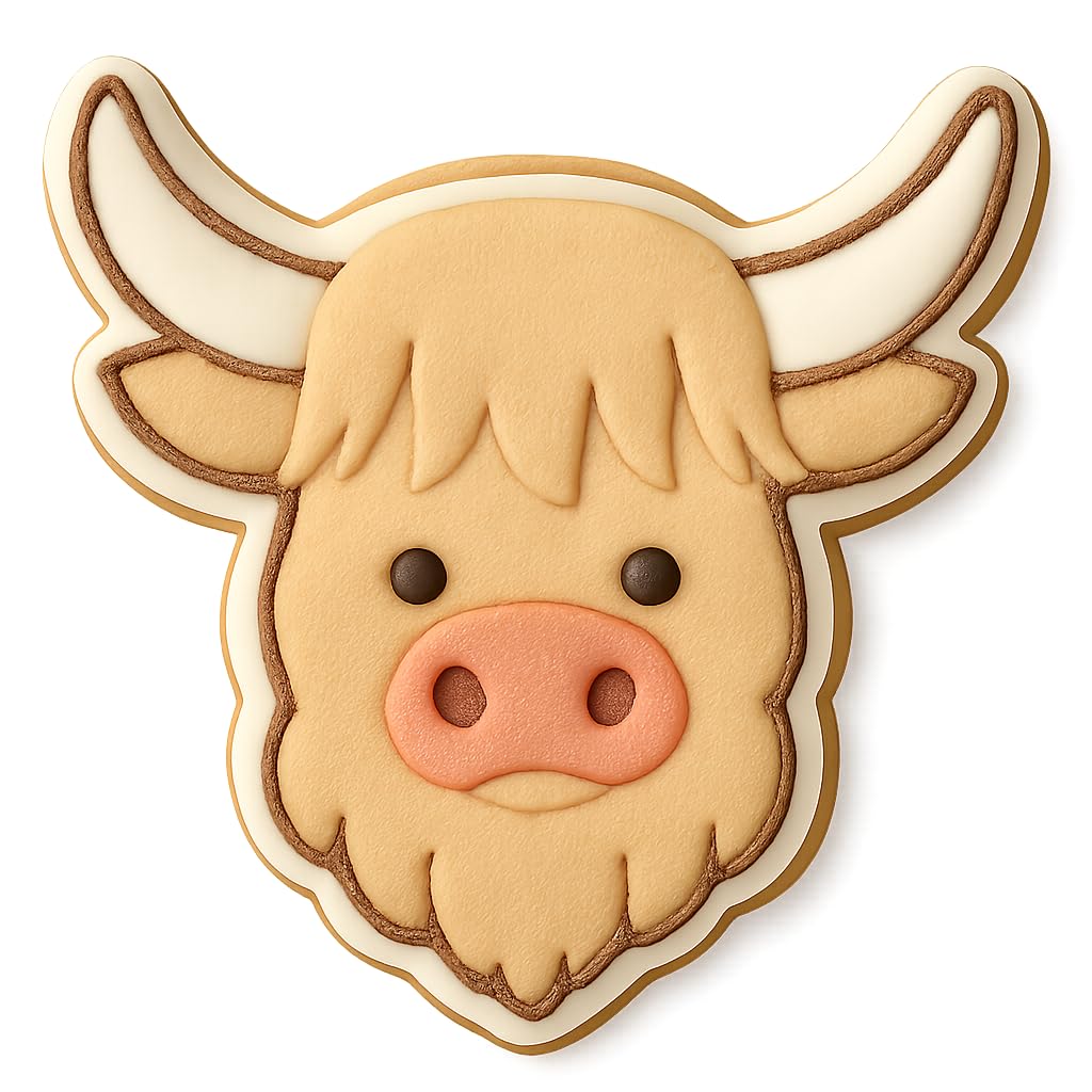 Highland Horns Cookie Cutter - 4x3.1" Premium Party Kitchen Tool