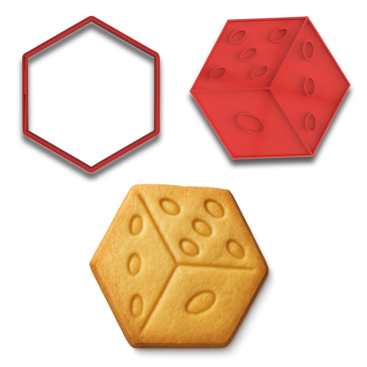 Dice Cookie Cutter - Easy Cut Design, Perfect for Game Night, Parties, and Baking Enthusiasts (4 x 3.5 inches) Random Color