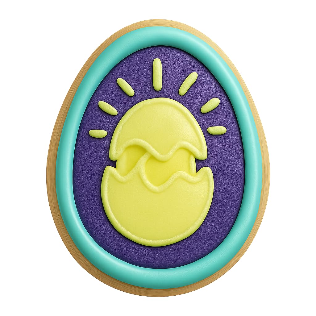 Luminous Hatchling Dragon Egg Cookie Cutter - 4x4" Premium Easter Design Fun