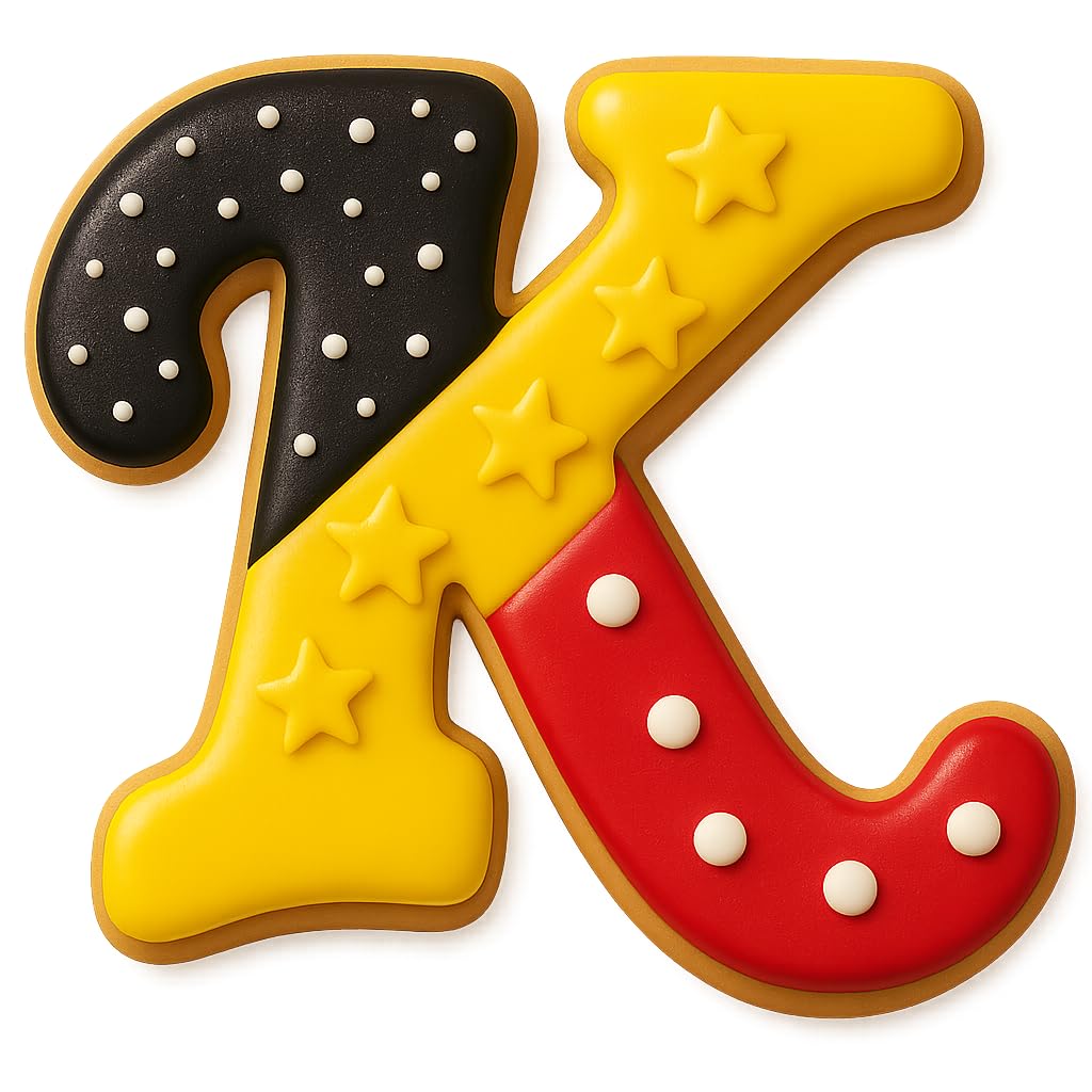 Mighty Gadget Cursive Letter K Cookie Cutter (Random Color) – 4 x 3.21 Inch Script Alphabet Shape for Monogram and Name Cookies
