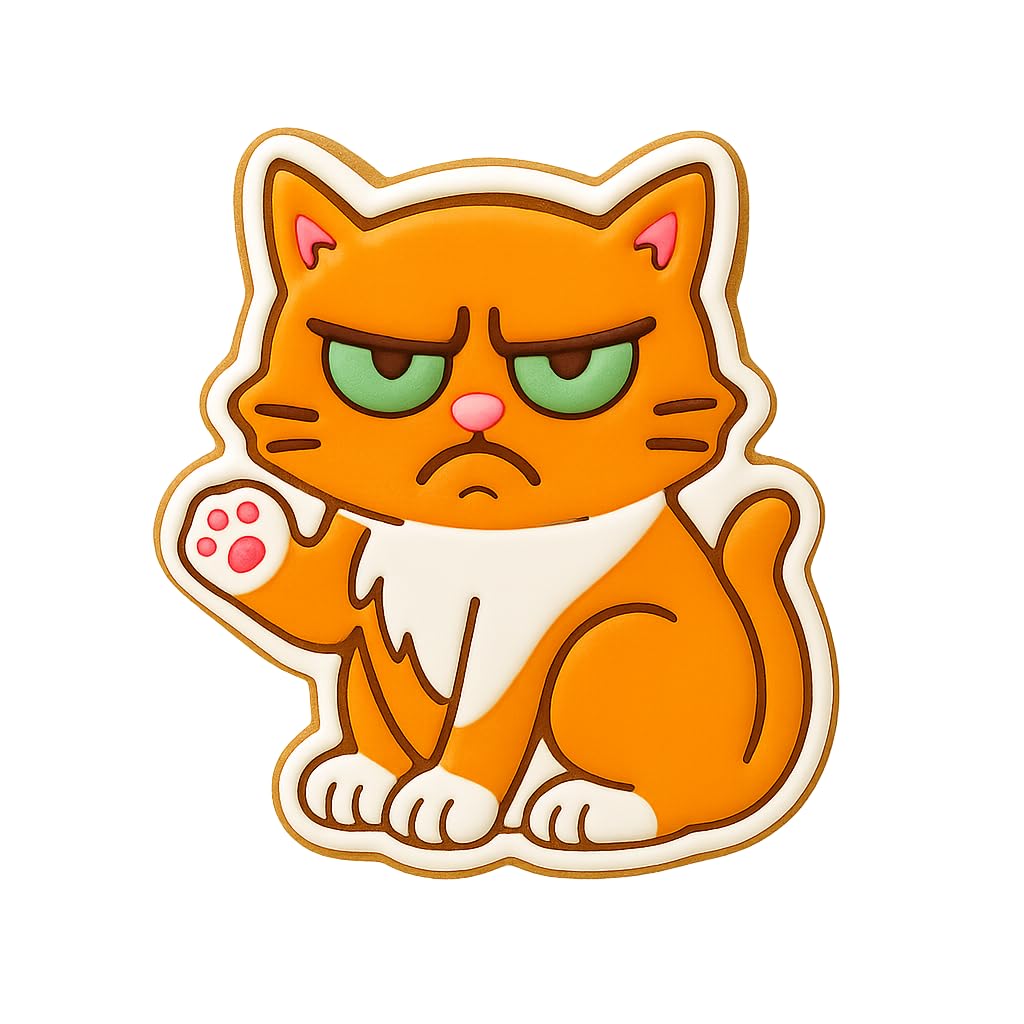 Mighty Gadget Street Cat Cookie Cutter & Stamp - 4x3.69" "Fun Shape" for Kids Baking (Random Color)