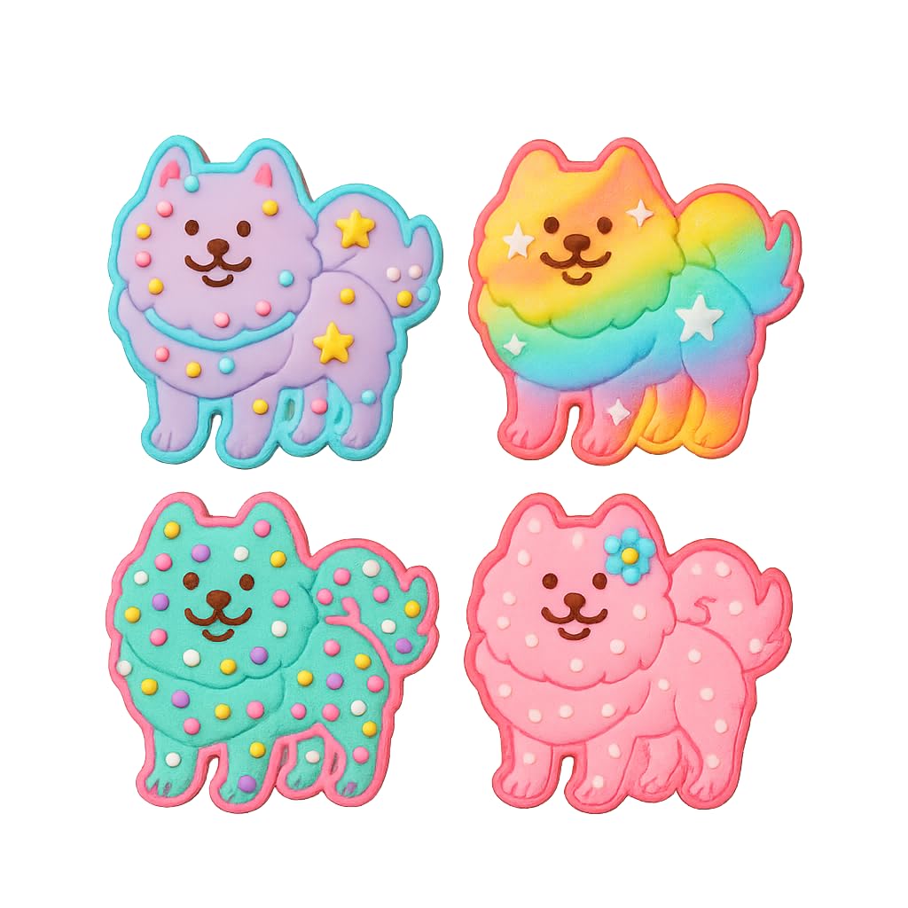 Smiling Samoyed Dog Cookie Cutter & Stamp 4x3.9" for Baking Fondant Clay Gifts