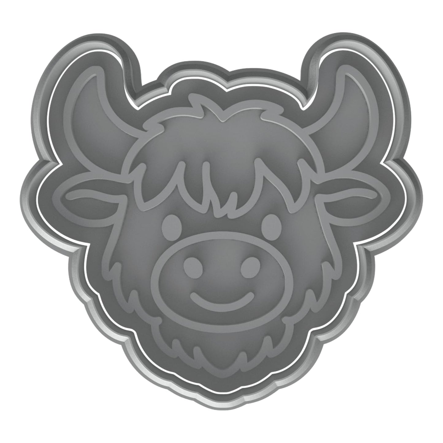 Mighty Gadget Highland Cow Head Cookie Cutter & Stamp - 4x3.2" Cute Cow Design for Rustic Baking Themes (Random Color)