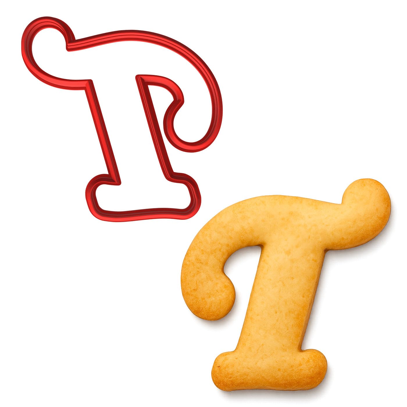 Fancy Cursive Letter Cookie Cutter - 4" Tall Alphabet Baking Mold (Random Color)