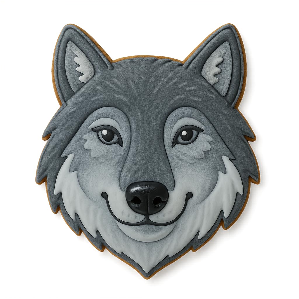Majestic Wolf Cookie Cutter and Stamp Set - 4x3.36", Nature-Inspired Baking Mold for Animal Lovers (Random Color)