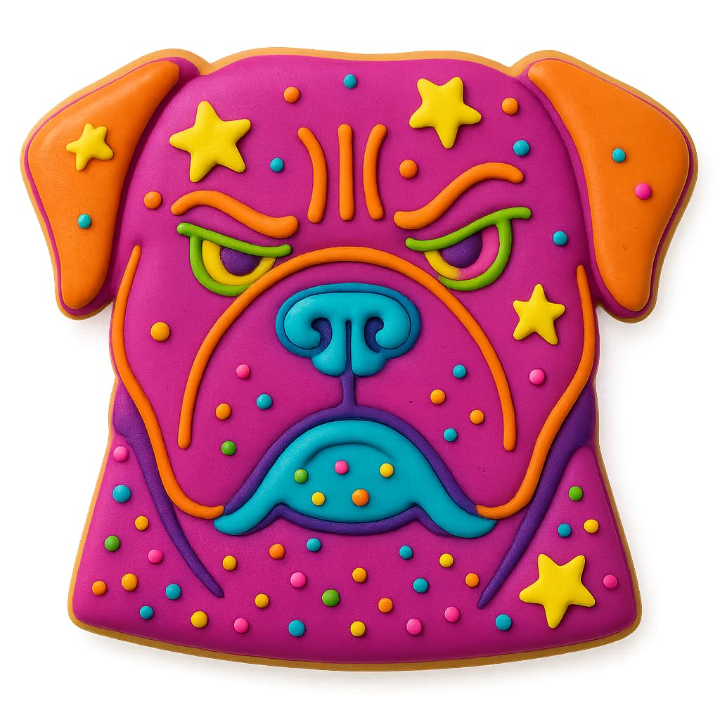 Mighty Gadget Angry Rottweiler Dog Cookie Cutter & Stamp - 4x3.63", Fierce Pup Design for Bold Bakers (Random Color)