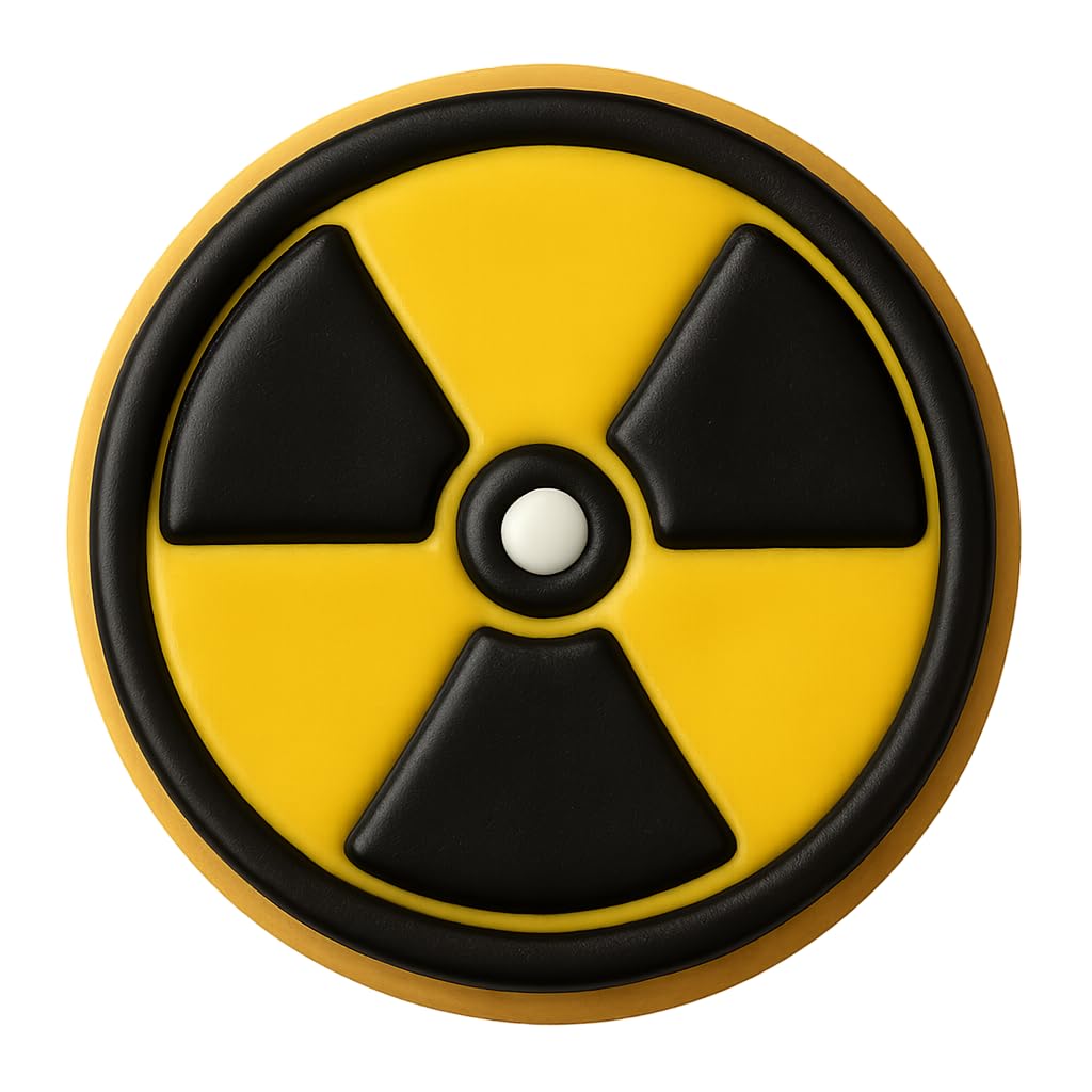 Mighty Gadget Biohazard Radiation Cookie Cutter & Stamp Set - 4x4" Science Symbol Mold for Bakers & Crafters (Random Color)