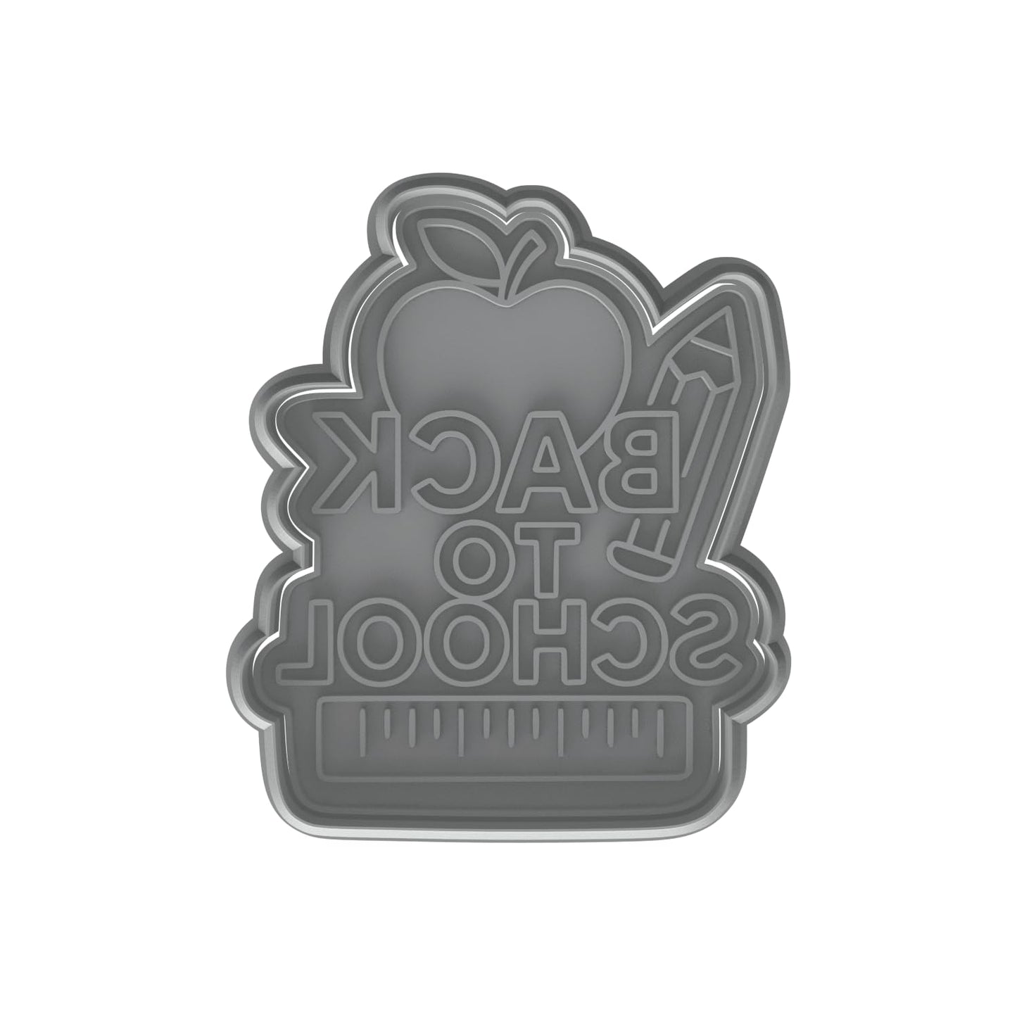 Mighty Gadget Back to School Cookie Cutter & Stamp - 4x3" Educational Design for School Events (Random Color)