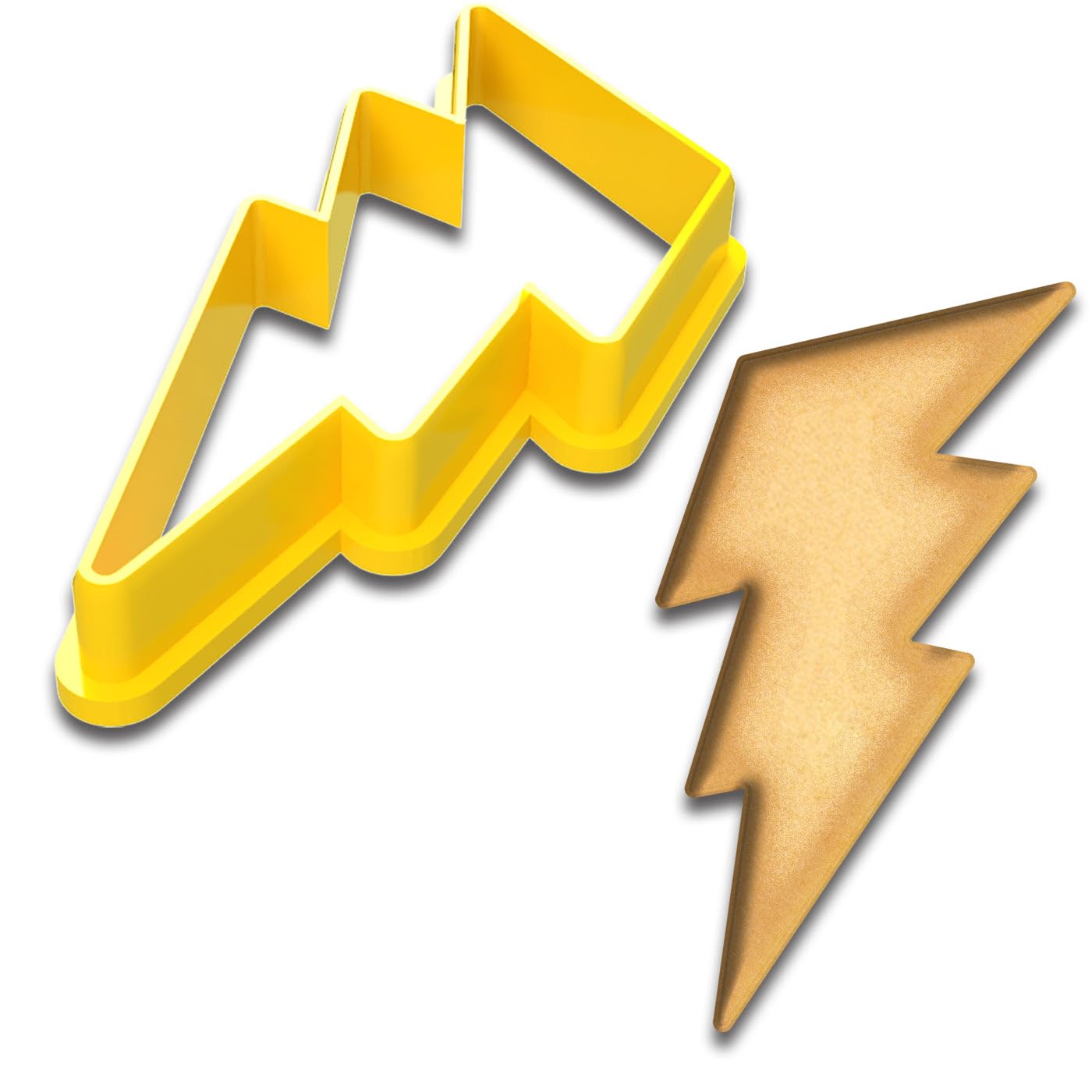 Mighty Gadget Lightning Bolt Cookie Cutter Set - 3 Sizes (4.5", 3.5", 2.5") - Thunderbolt Shape, Baking & Crafting